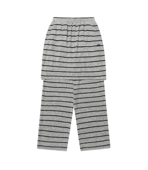 STRIPE LAYERED SKIRT PANTS_GREY(NG2FFUPA91A)