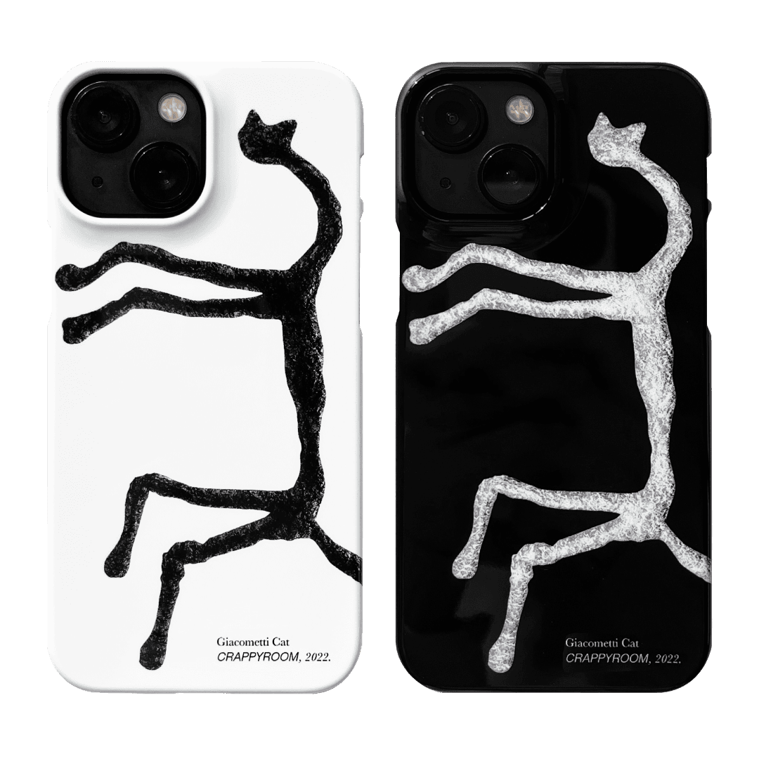 GIACOMETTI CAT hard case (black/white) ( 유광 )