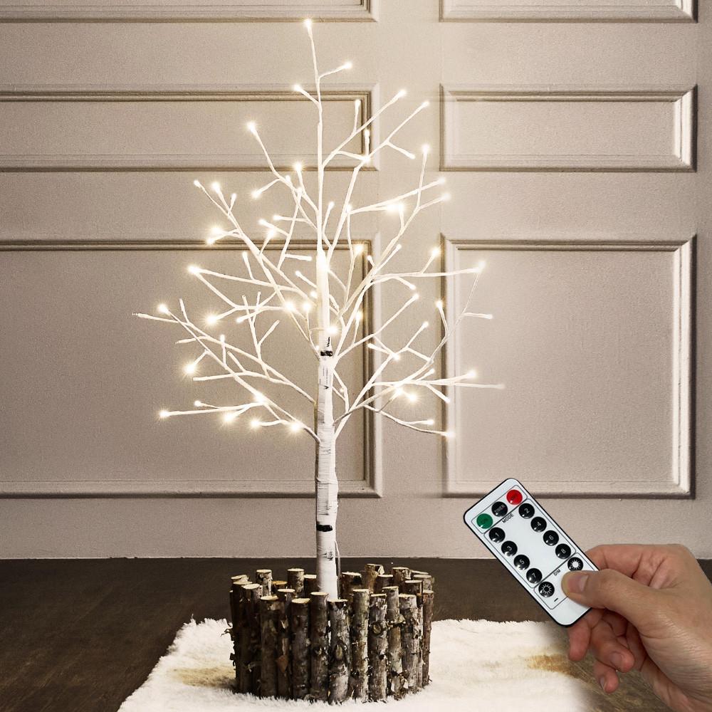 아웃팅 크리스마스트리 전구 자작나무 장식 풀세트 01_자작나무 블랑 1.3m