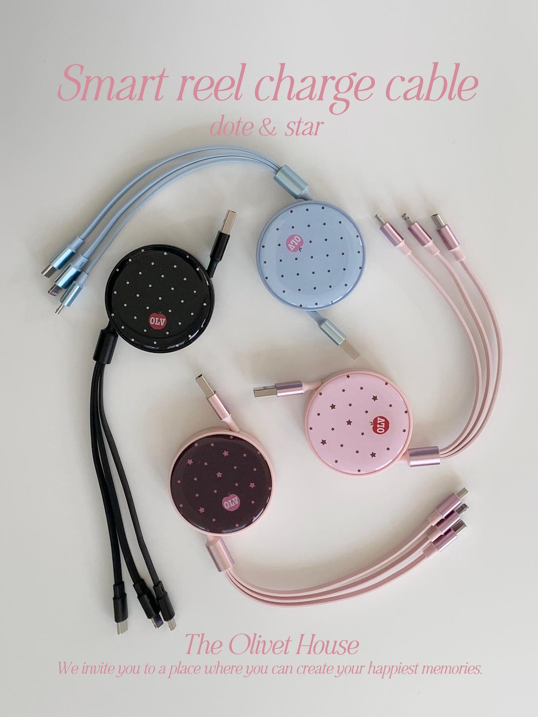 3 in 1 smart reel charge cable (4 options)