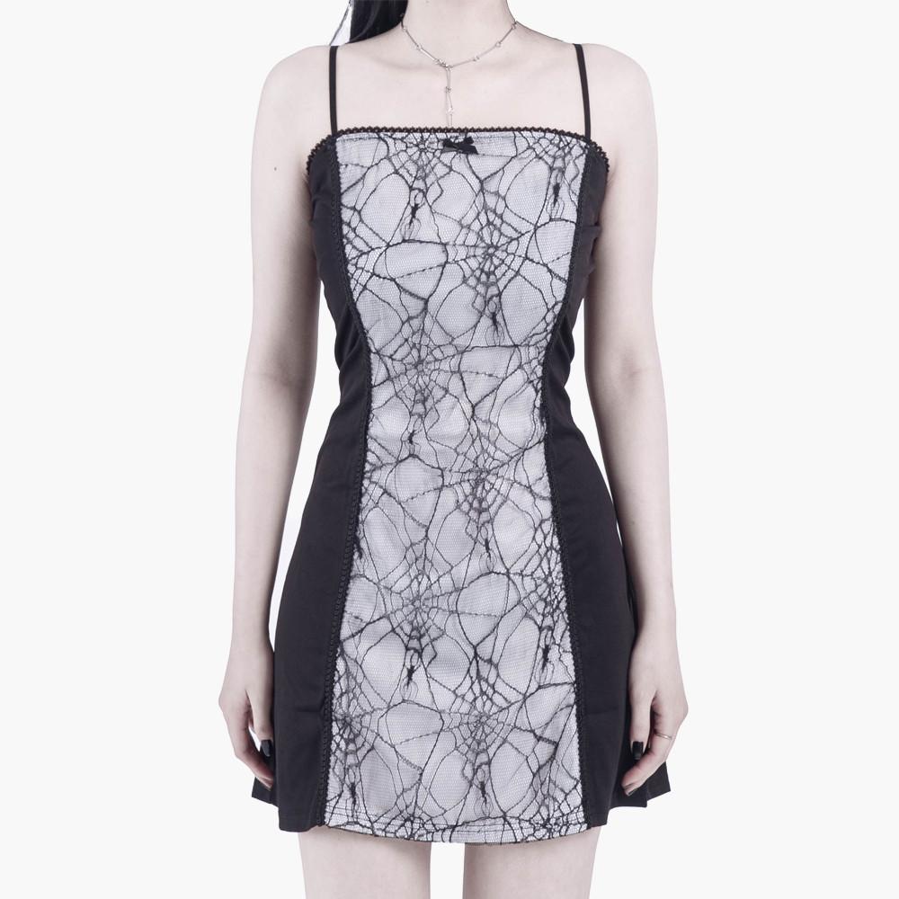 스파이더 나시 A라인 레이스 뷔스티에원피스