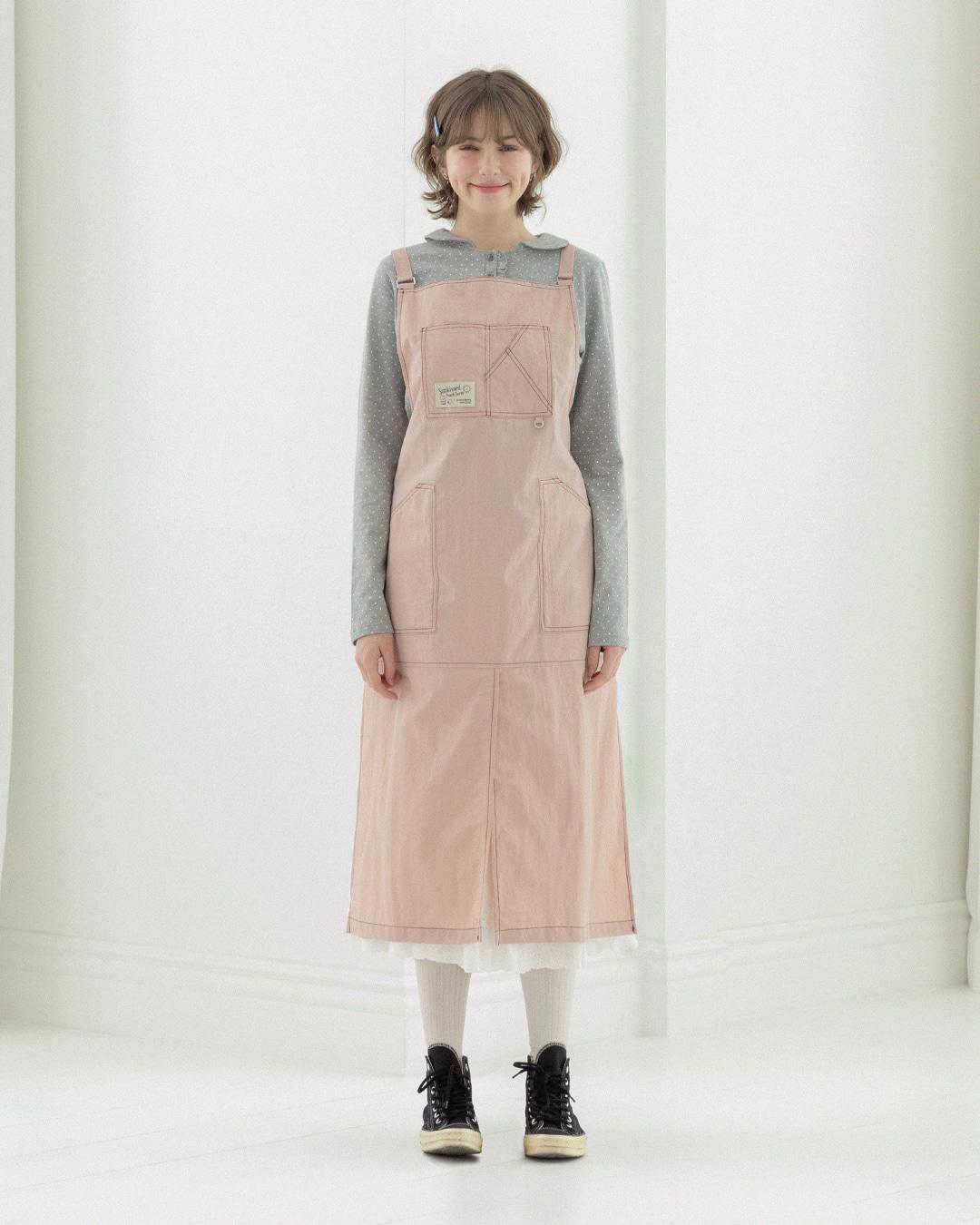 (UNISEX)포켓 스티치 POCKET STITCH APRON [PINK]