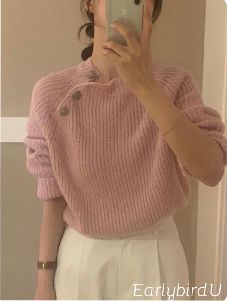 30세일 (전체당일) Obj 오브제 카시아 나그랑 버튼 니트/나그랑니트/버튼니트