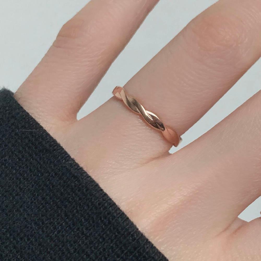 실버925 플랫 꼬임 반지 평평한