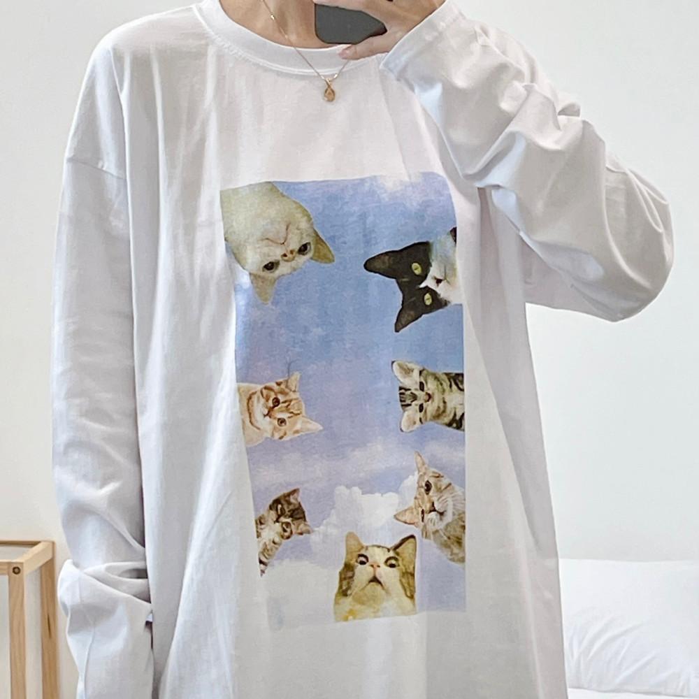 고양이티셔츠 하늘냥냥 우정티셔츠