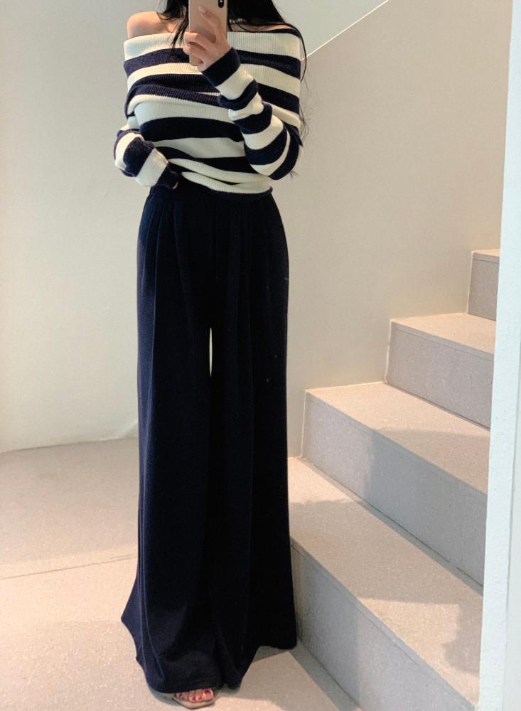 [자체제작]벨르 와이드 팬츠(밴딩)