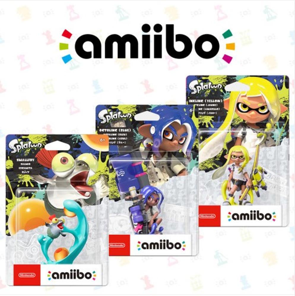 닌텐도 아미보 스플래툰 amiibo - 잉클링옐로 옥토링블루 꼬마연어 3종세트 -