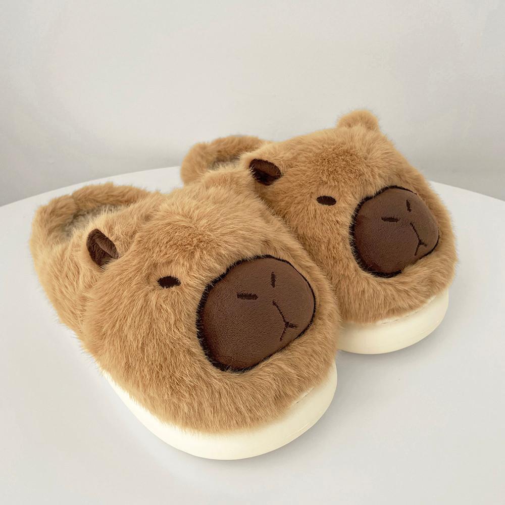 카피바라 털 실내화 슬리퍼 동물 겨울 방한 거실화
