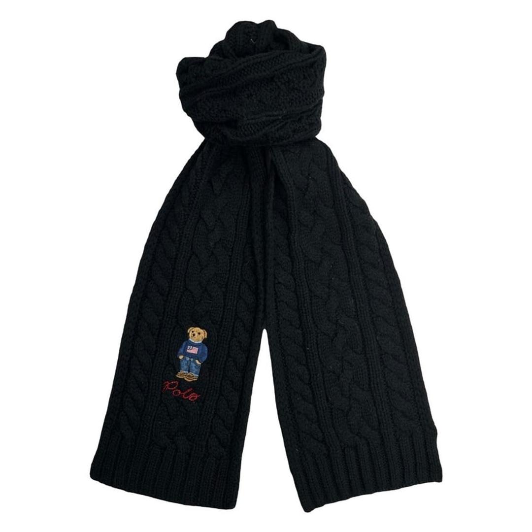 폴로랄프로렌 베어 케이블 니트 스카프 블랙 | 후루츠패밀리