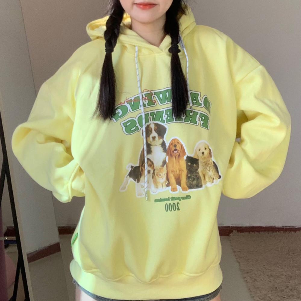 귀여운 오버핏후드 고양이 강아지 후드티 남녀공용 6color