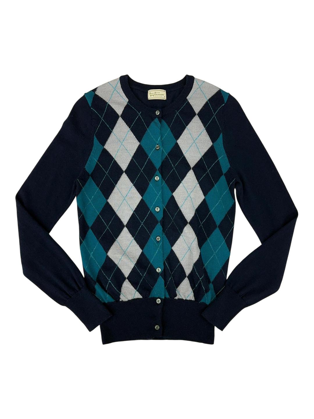 Argyle blue cardigan