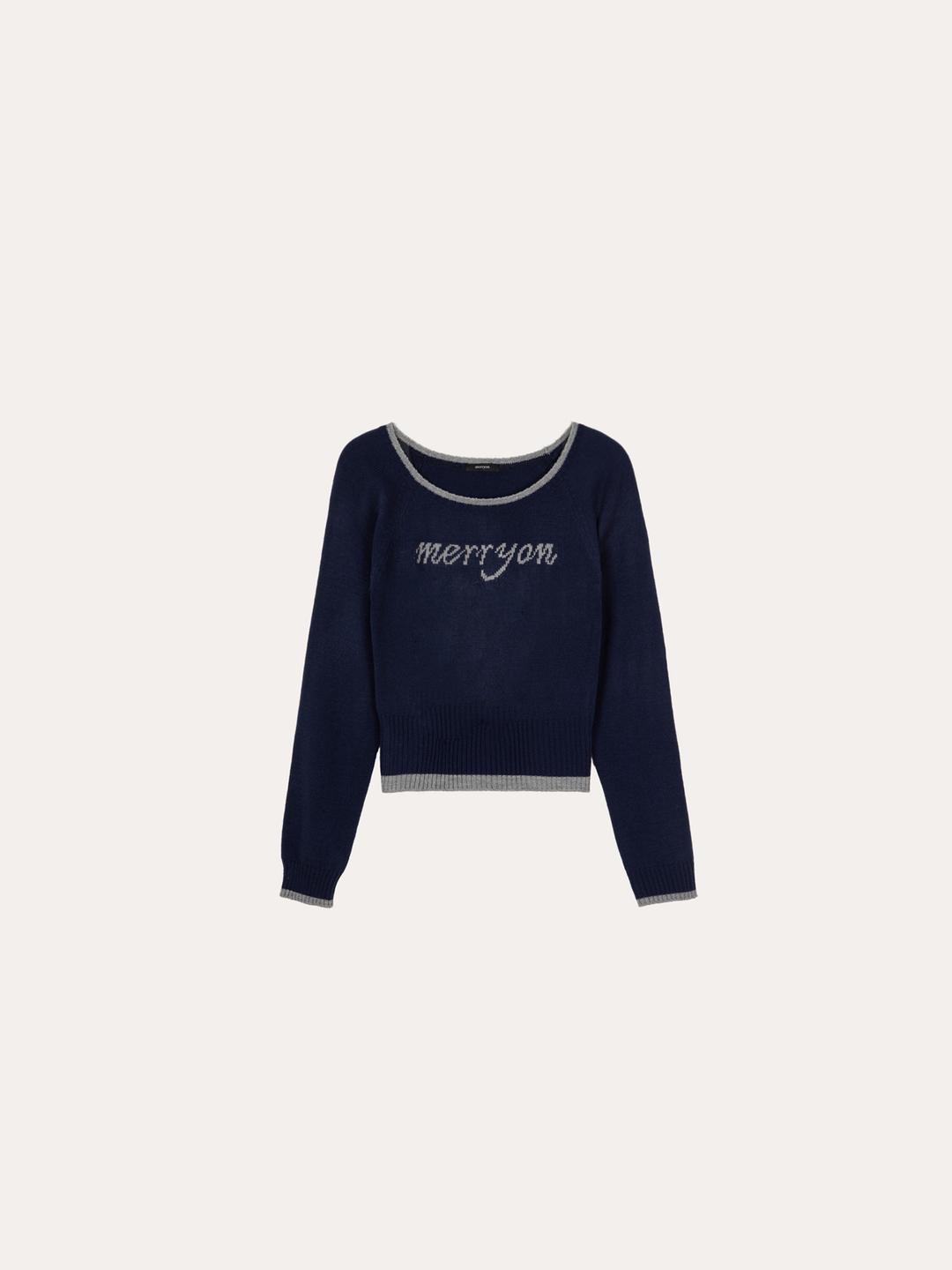 멜티 레터링 니트[NAVY]*오늘 출발