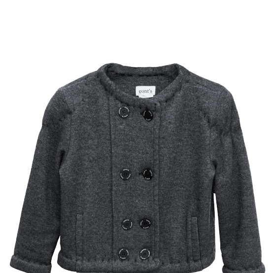 Classic Aged Wool Cardigan_ charcoal