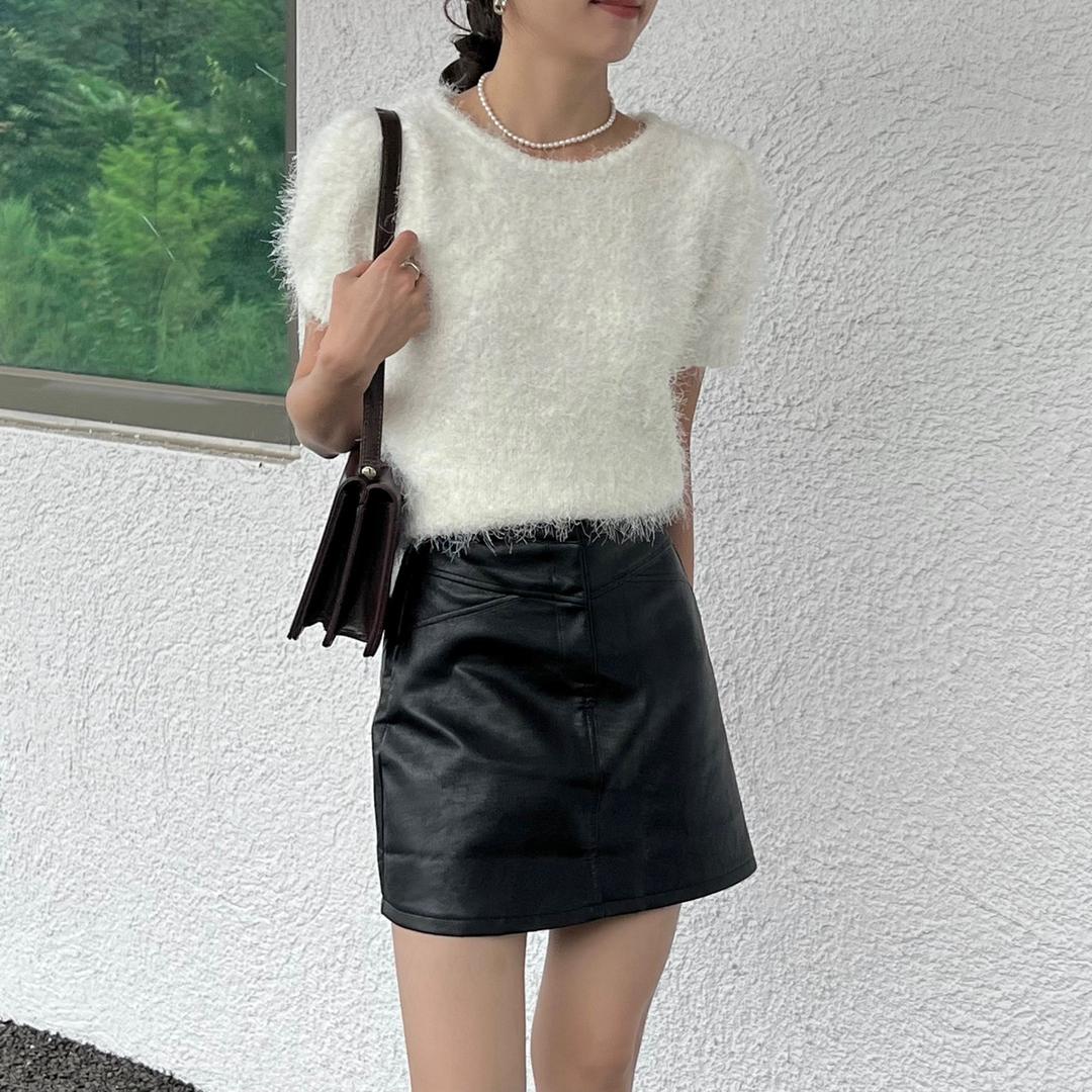 그리니스튜디오 MADE,가을니트🍂) 미피 솔잎 라이트 퍼프 반팔 니트 (5colors)