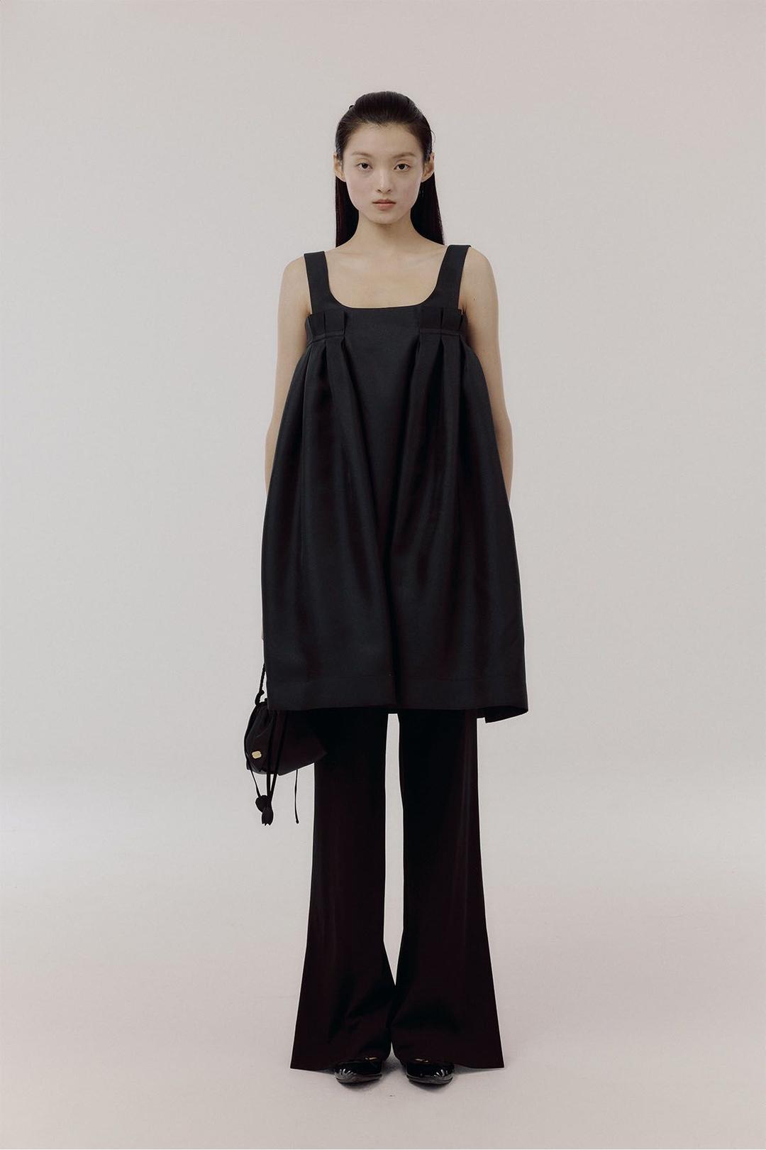 LAYERED TUCK MINI DRESS