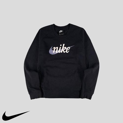 나이키 피그먼트 블랙 나이키 로고 기모 올드스쿨 맨투맨티셔츠  SIZE M