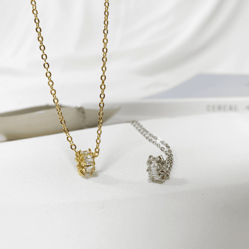 무배9400✨360˚ 써라운드 스왈 큐빅 론델 목걸이