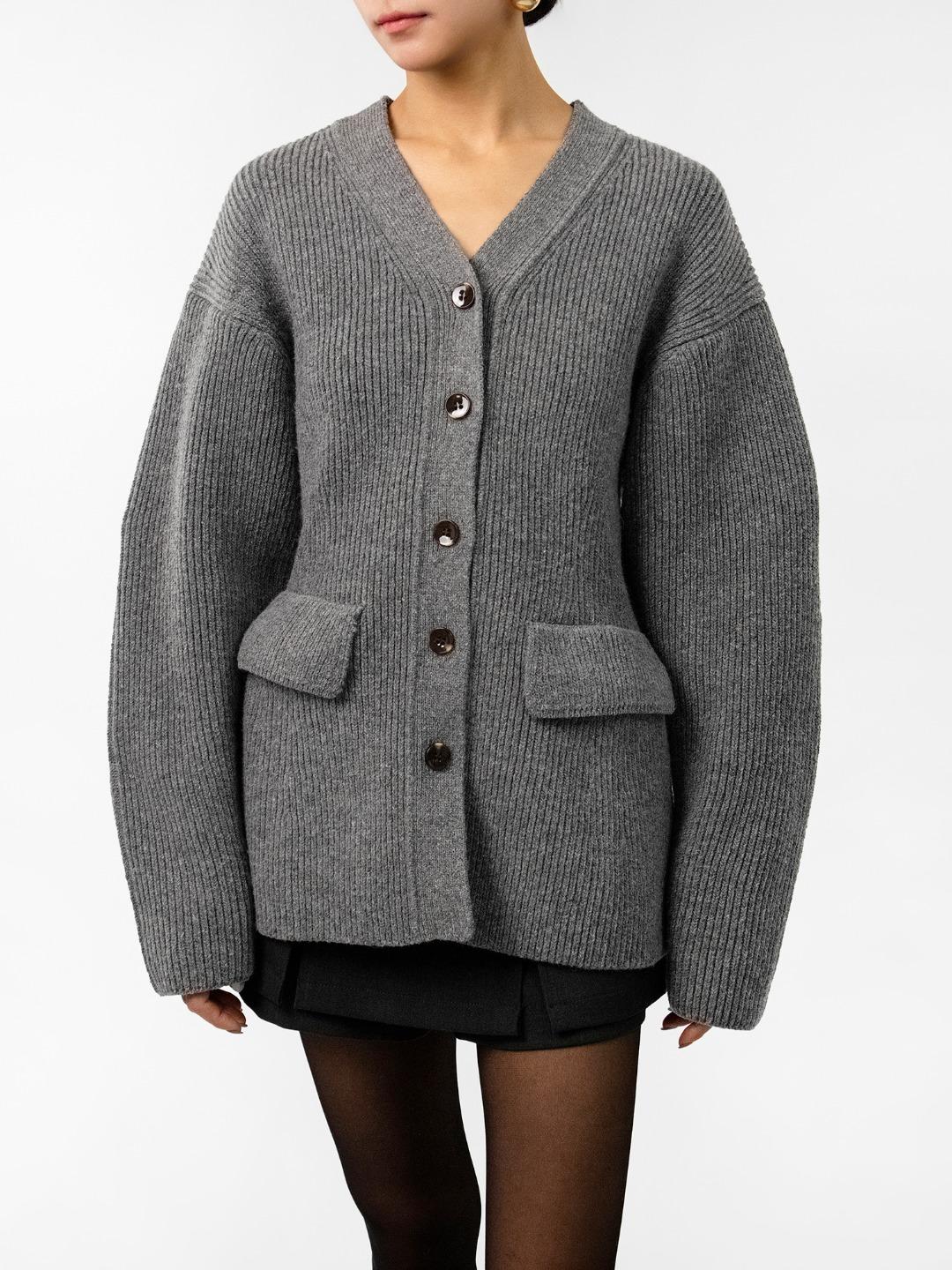 벌룬 니트 자켓