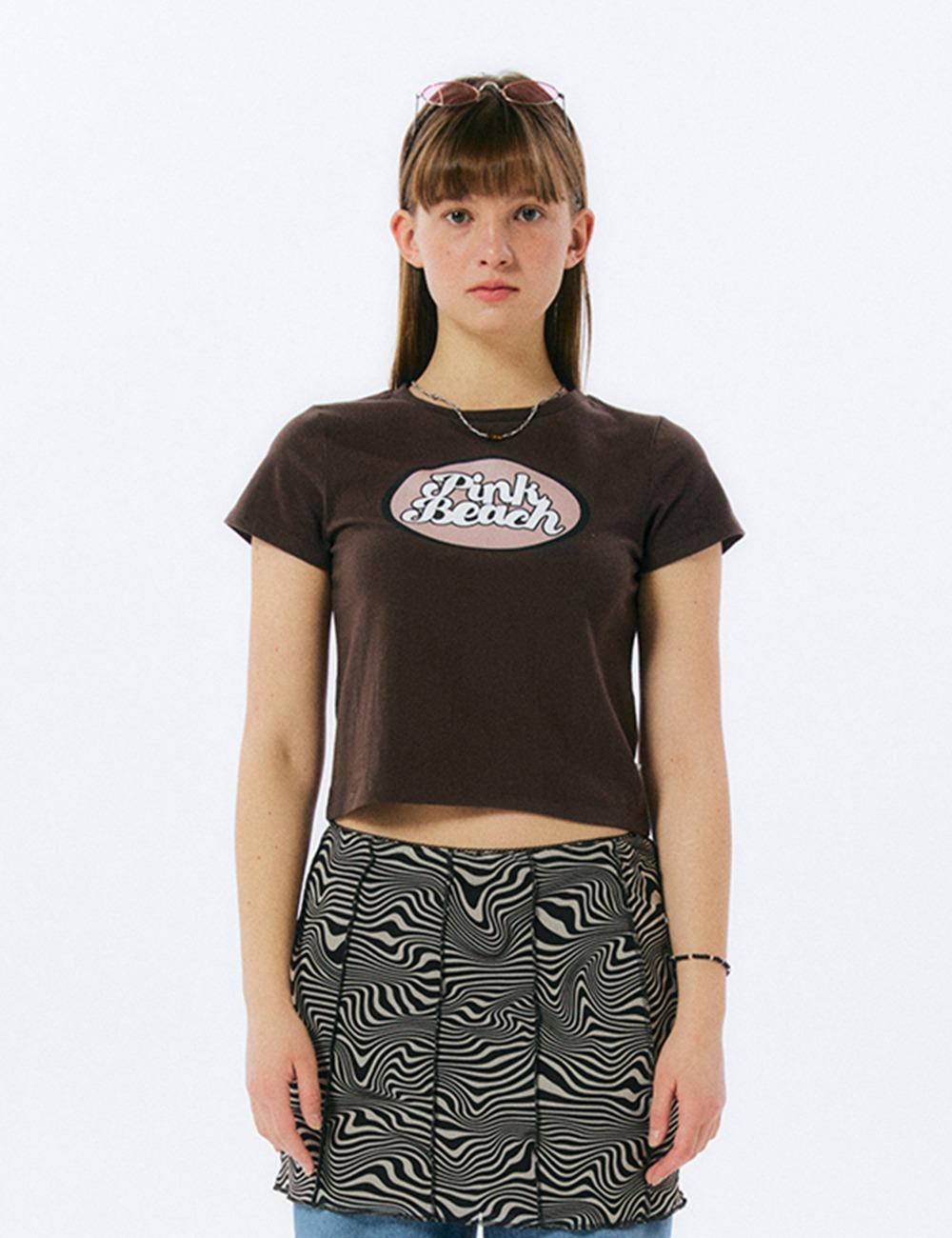 VINTAGE LOGO CROP T-SHIRT (BROWN)