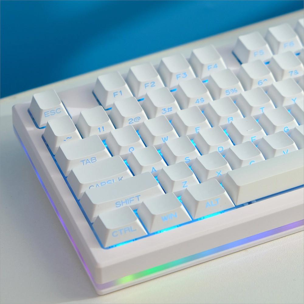 체리 측각 화이트 키캡 LED 투과 PBT 이중사출 130키 레이니 한무무 키보드 반투명