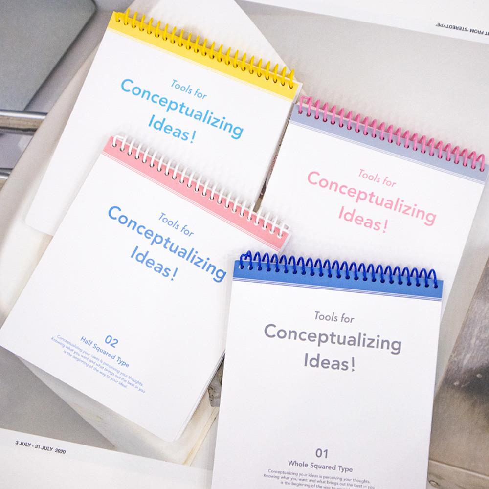 Conceptualizing Ideas 스프링 노트  하프 모눈 라인 코넬 첨삭 렉탱글 오답노트 제본