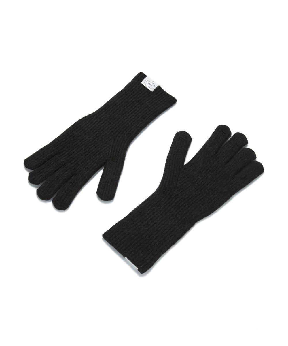 핑거홀 니트 장갑 블랙