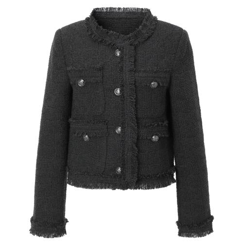Antique Crop Tweed Jacket (gray)