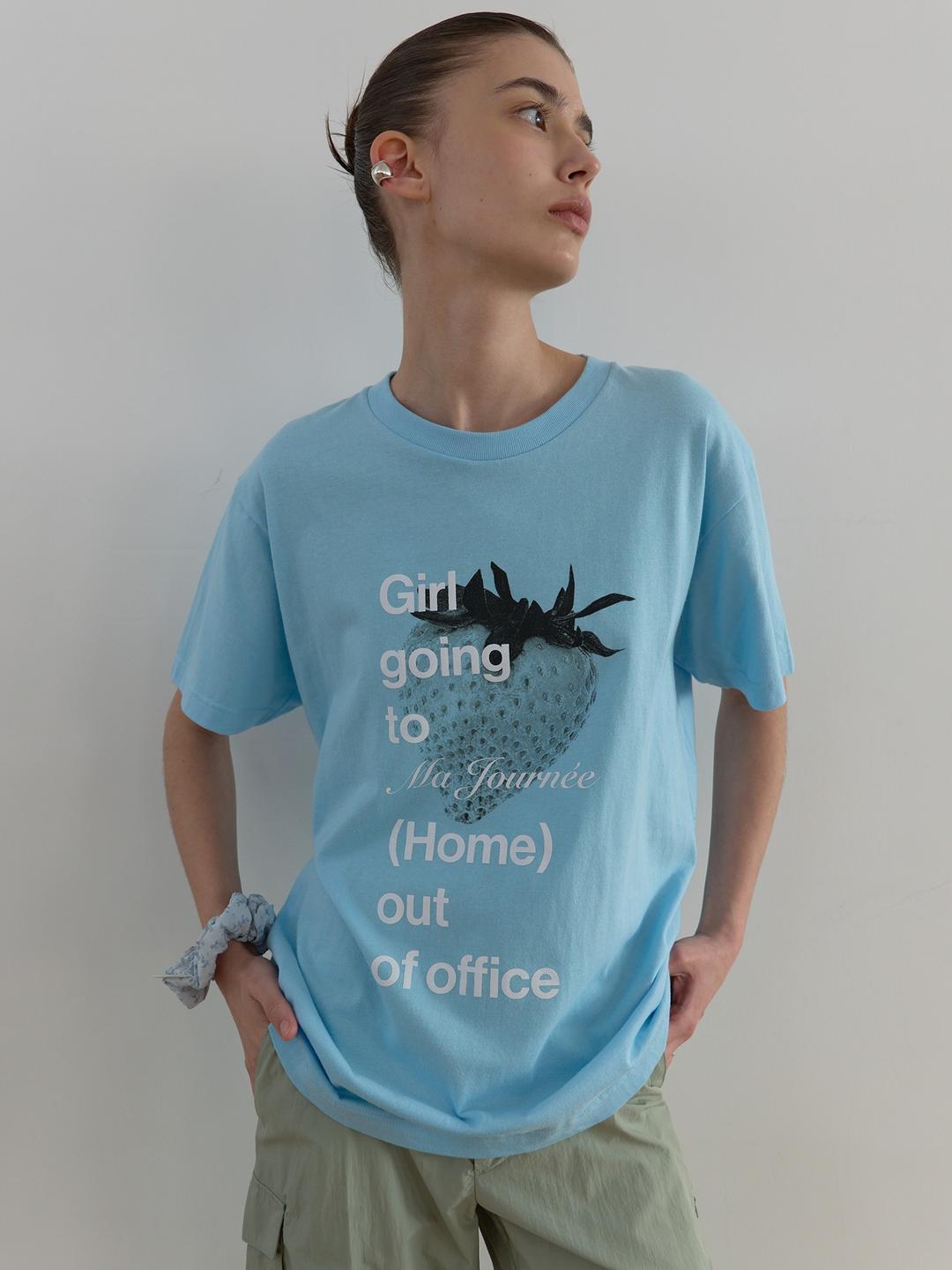 M STRAWBERRY SHORT SLEEVE T-SHIRT_SKY