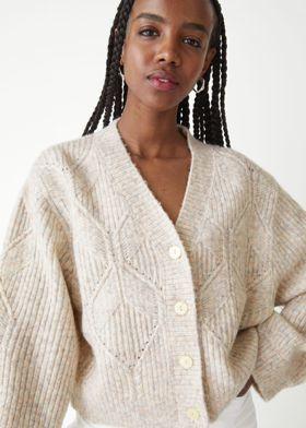 오버사이즈 케이블 니트 가디건