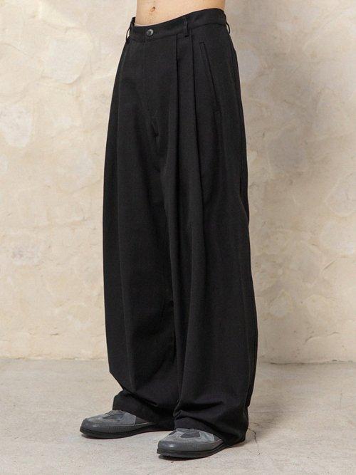 Washed Cotton Dobby Pants [Washed Black]