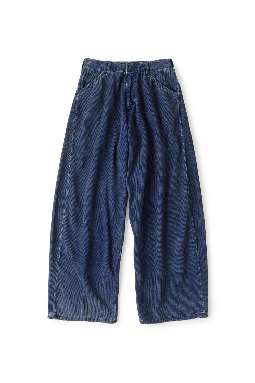 Wide Curve Corduroy Pants Aged Blue