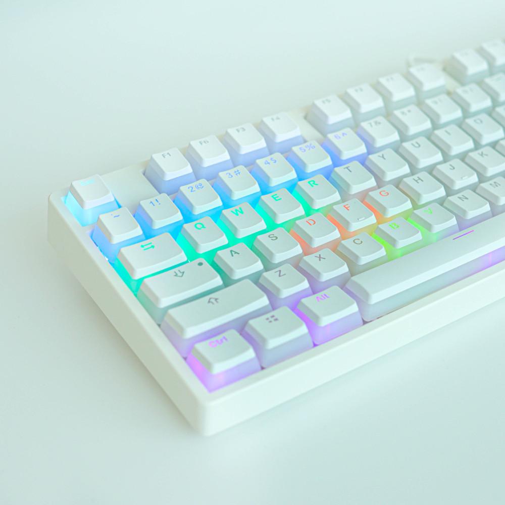 푸딩 키캡 OEM 화이트 커스텀 PBT RGB LED 투과 한무무 반 투명 이중사출