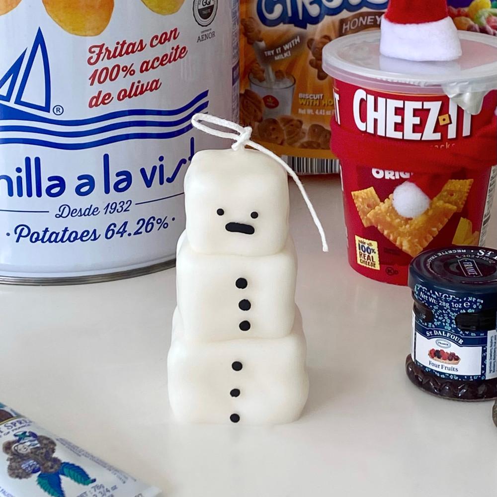 [포장포함] 네모눈사람캔들 눈사람 크리스마스 캔들 소품 연말 선물