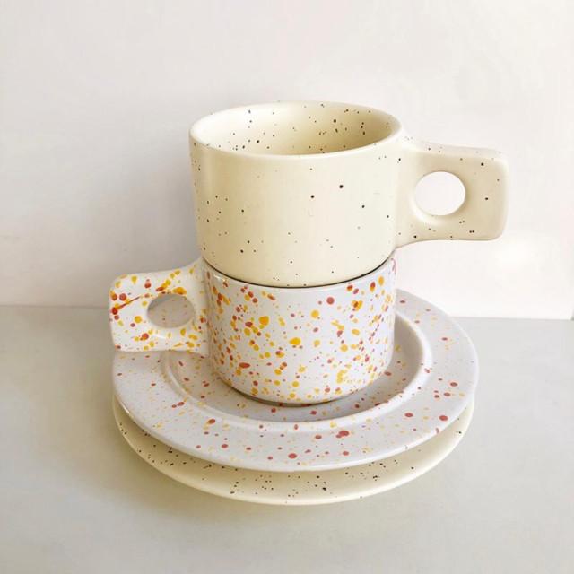 점박이머그 도자기 카페 머그컵 홈카페컵