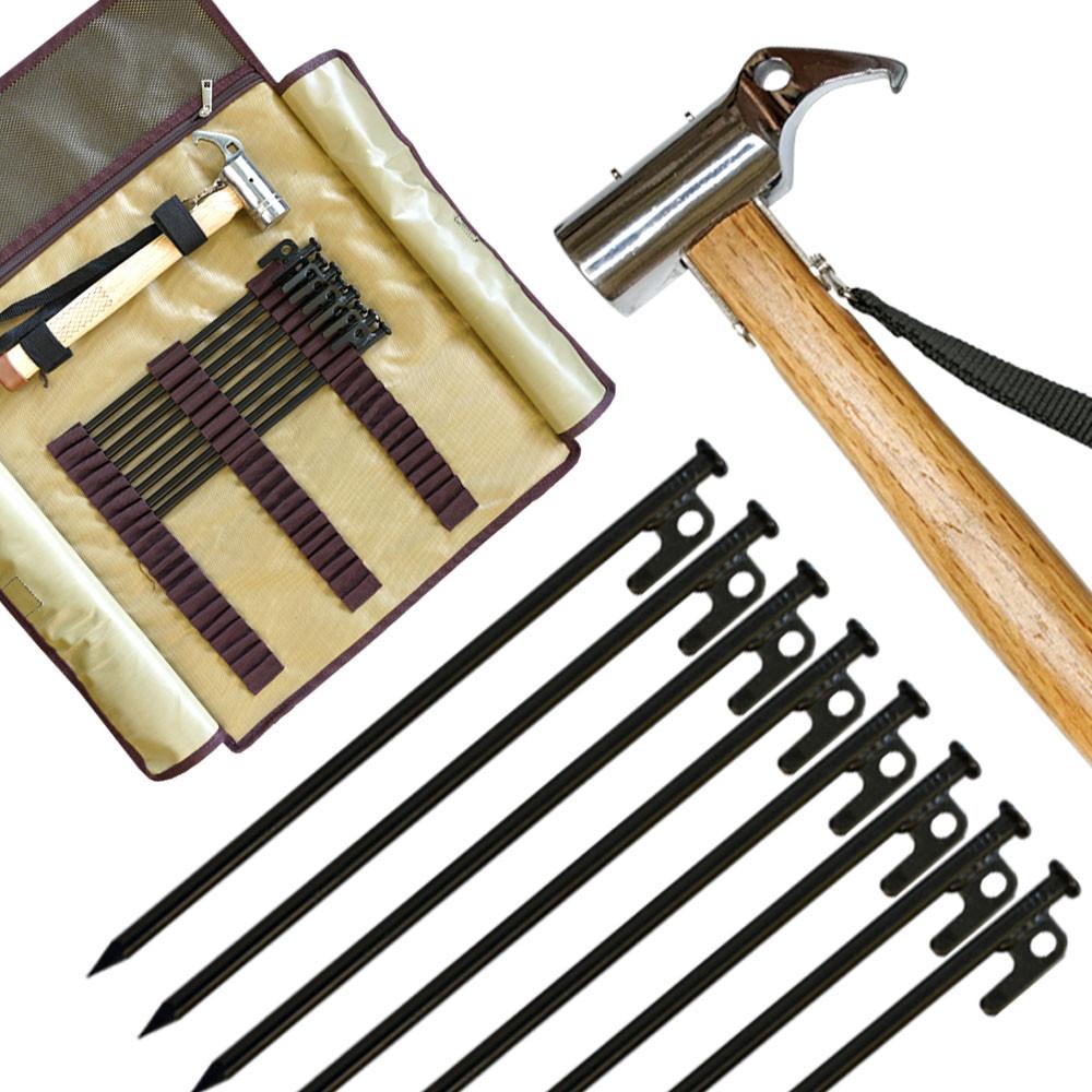 포레스트유 단조팩 20cm 8개 우드 해머 롤 팩가방 세트 캠핑 망치 텐트 타프팩