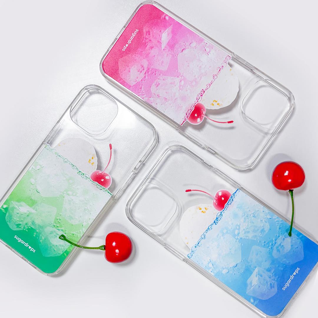 [슈가드롭스] 메론소다 젤하드케이스 아이폰 갤럭시 투명 디자인 케이스