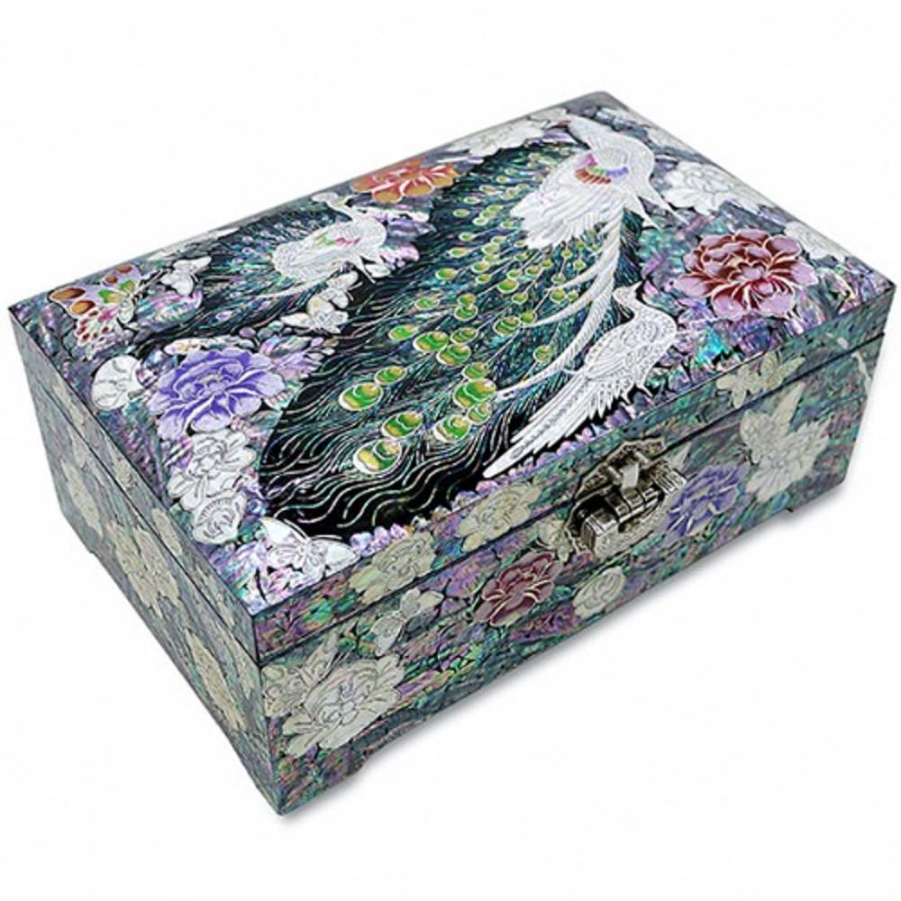 공작 2단 자개보석함(대)-박인호 작품