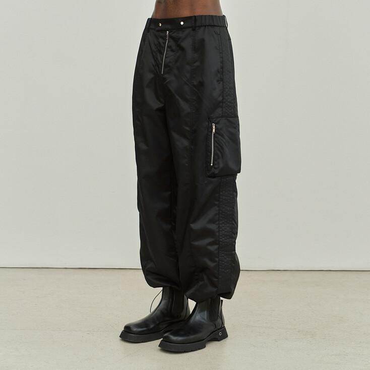 와이드 집업 트랙 팬츠 (블랙)