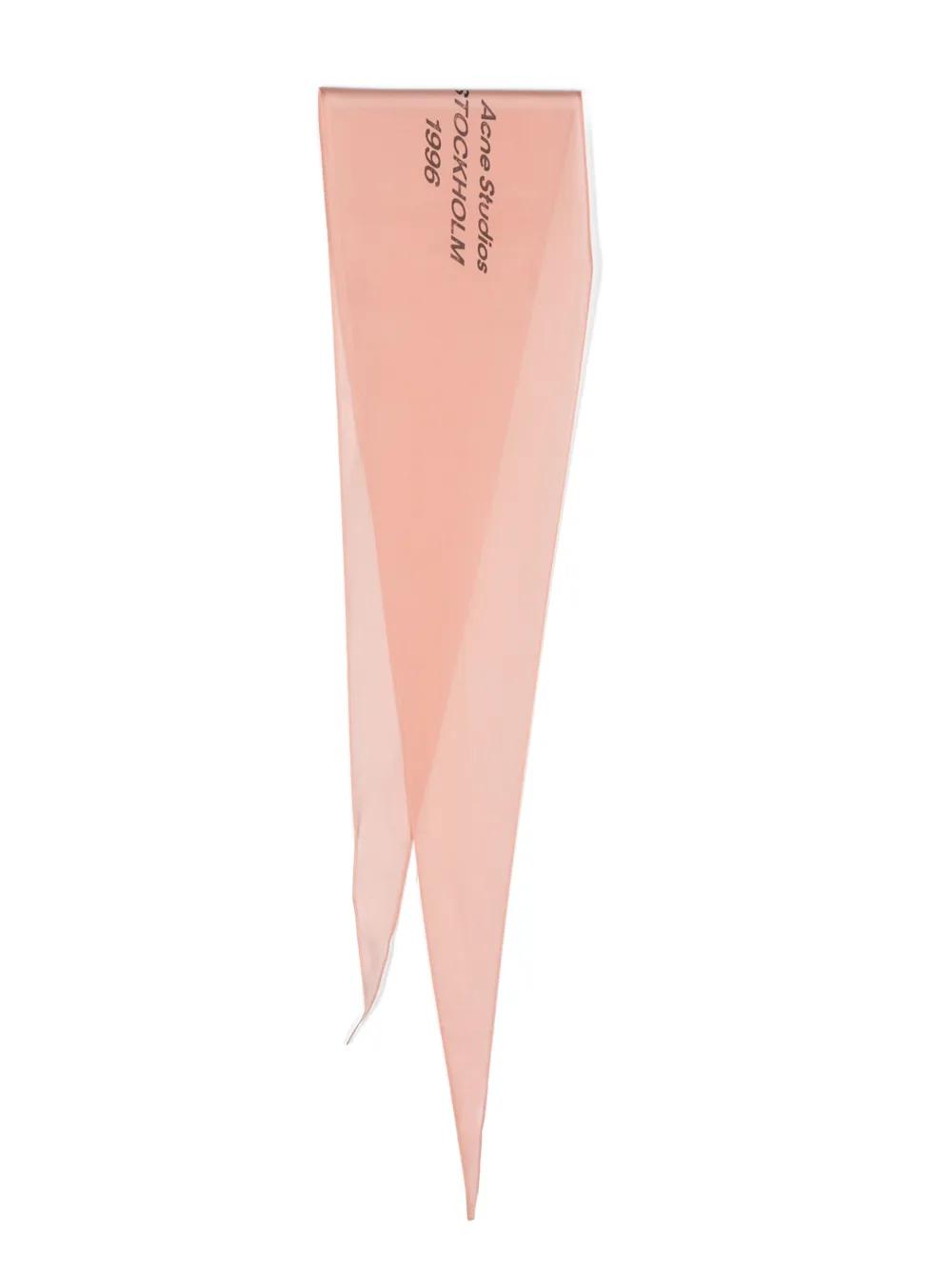 Acne Studios logo-print Silk Scarf | Pink | FARFETCH UK