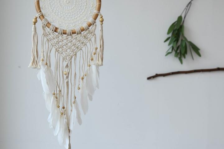 [LED전구증정] 드림캐쳐 마크라메 월행잉 발리 핸드메이드 라탄