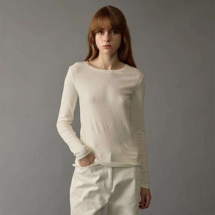 [13차]Wool tencel round Tee (Ivory)