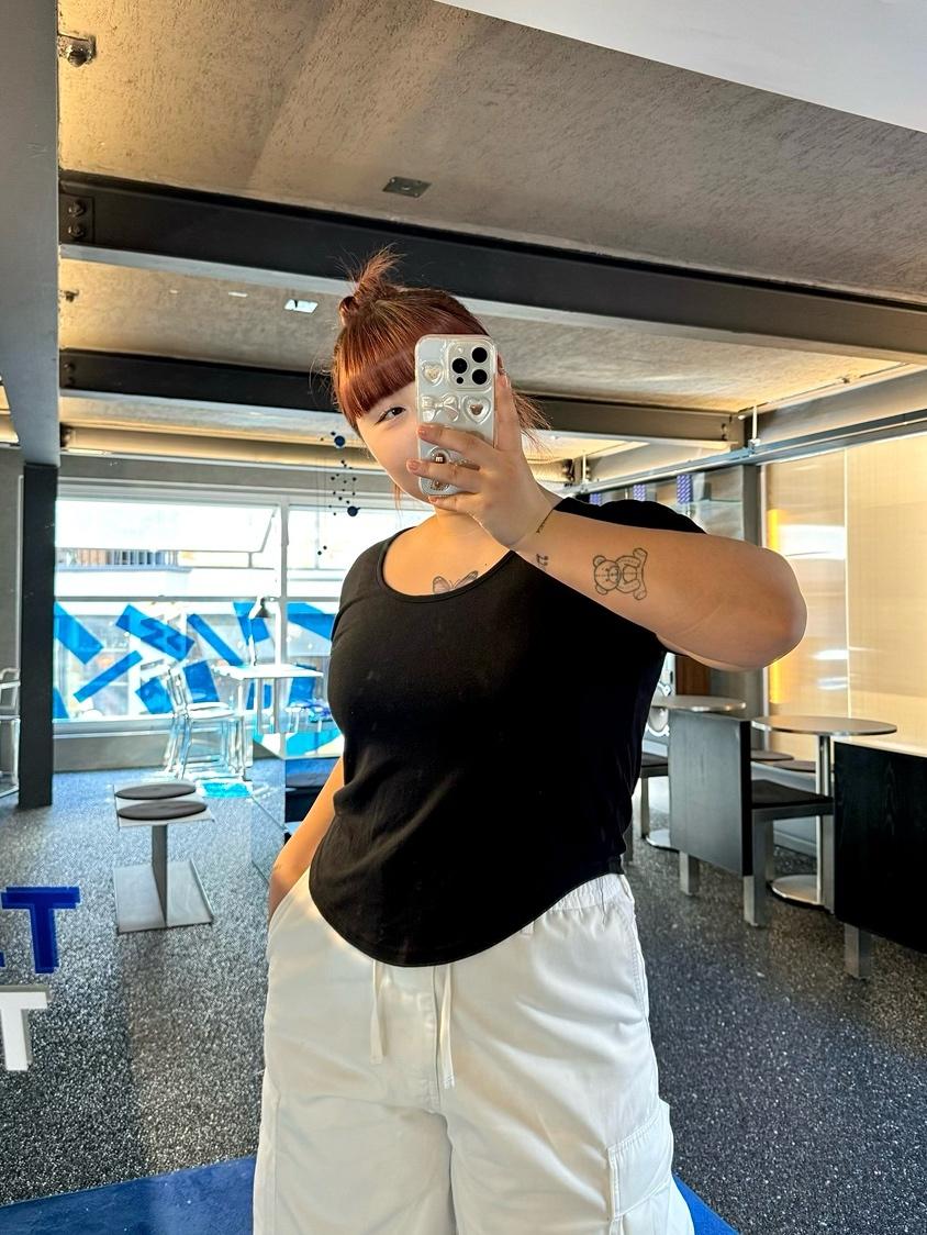 듀아플러스 🔥누적200장/주문폭주🔥[1+1][허리잘록핏][빅사이즈][55~99] 탠드 U넥 반팔 굴림티