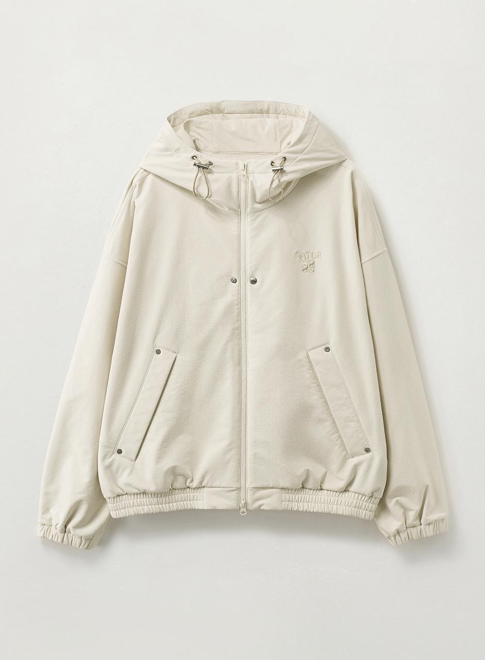 Teo Nylon Fleece Hood Jacket - Cream