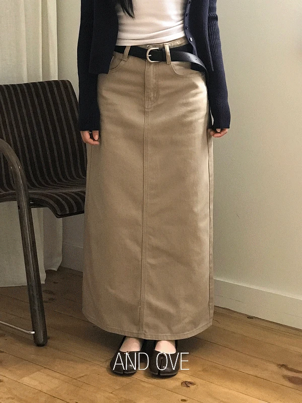 [가을/S~XL] 크레이즈 뒤트임 코튼 롱 스커트