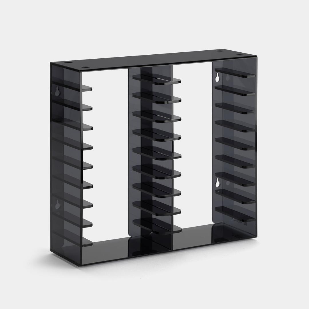 Acrylic Cassette Tape Storage Rack for 20 Cassettes - Black