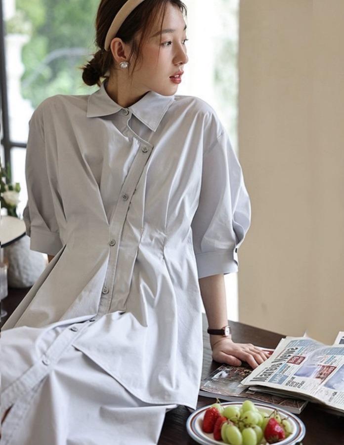 DEER AND FLYER 디컨스트럭티드 쿼터슬리브 원피스 (2color)