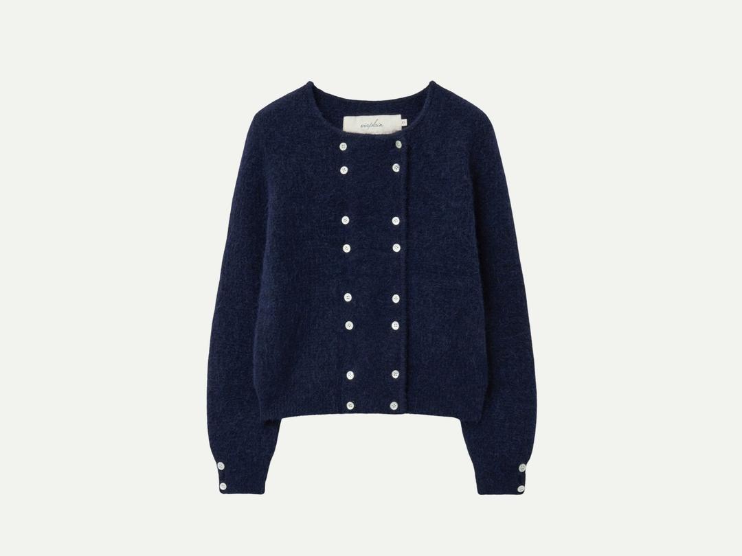 Via Rinker alpaca knit cardigan (Midnight blue)