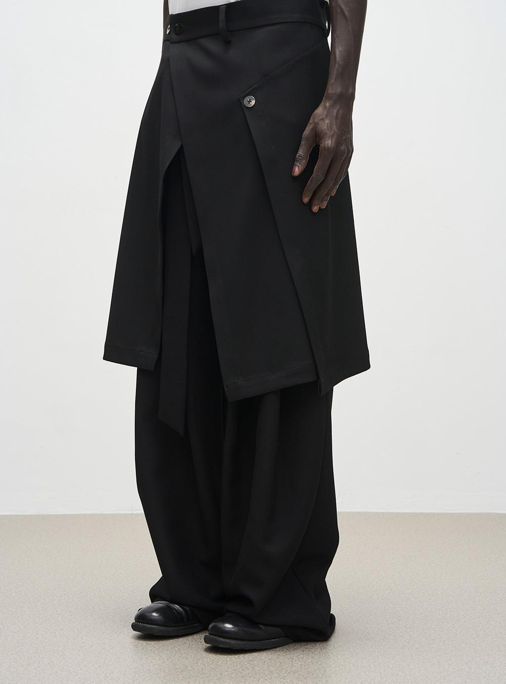 [7440 37 1] Multi Button Slit Over Skirt