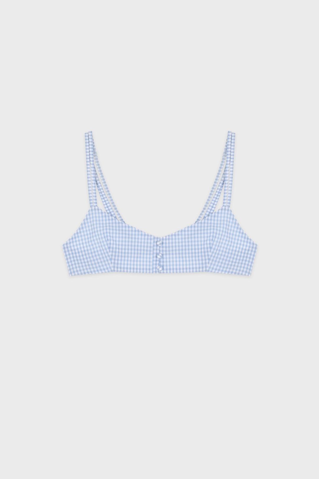 Three Button Layered Bustier (Blue)