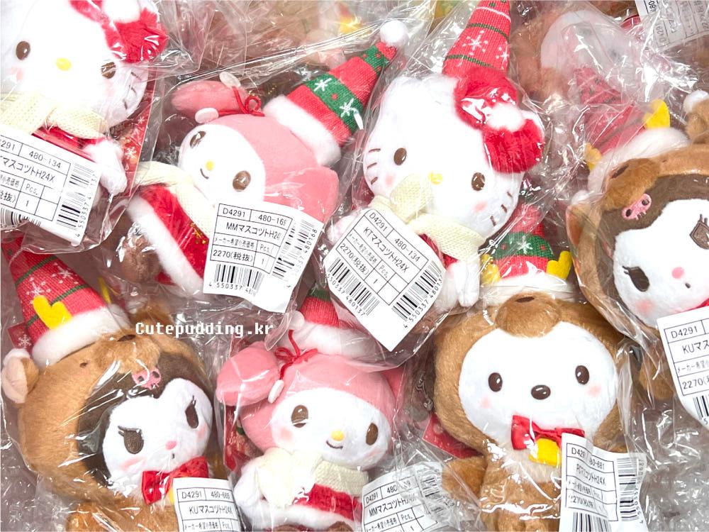 산리오 2024 크리스마스 마스코트 인형 (키티 마멜 포차코 쿠로미)
